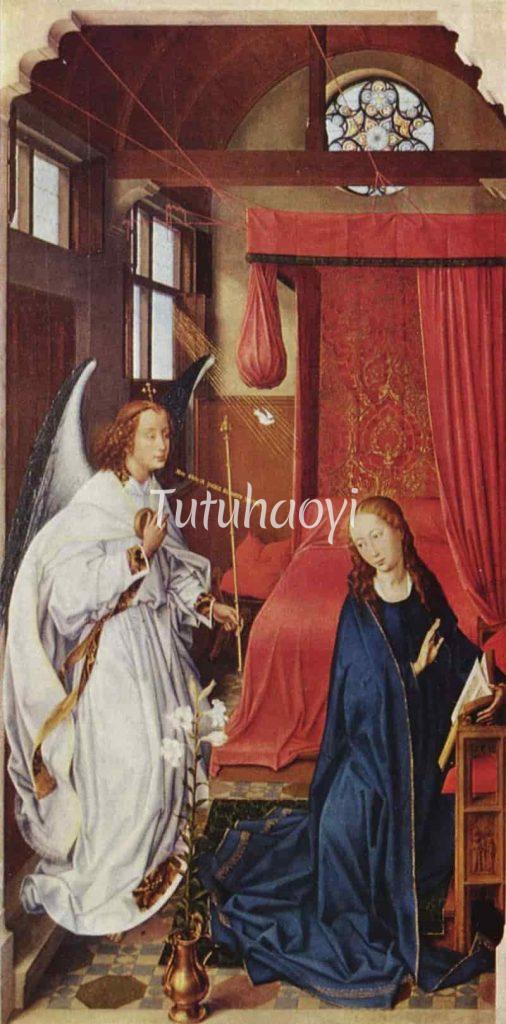 The Annunciation panel from the Saint Columba Altarpiece 