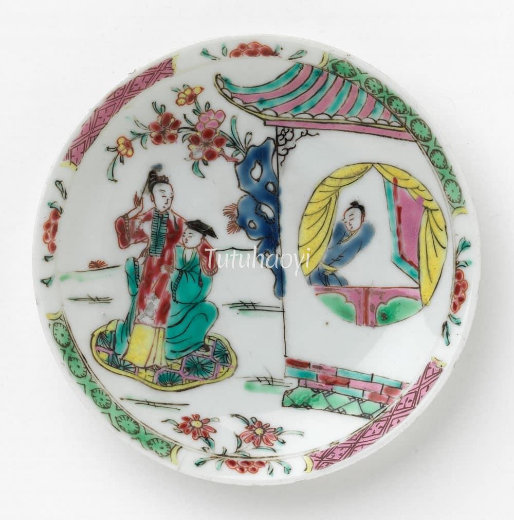 Legend of the Jade Hairpin figural scene on porcelain painting