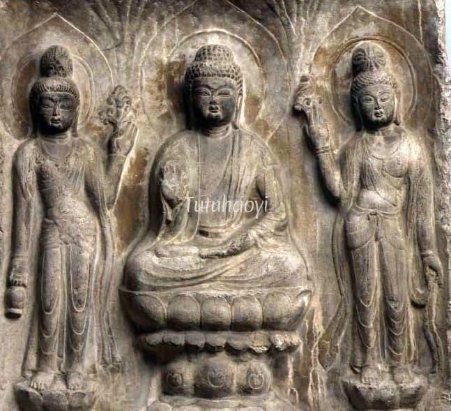 relief carvings of three Saints from West
