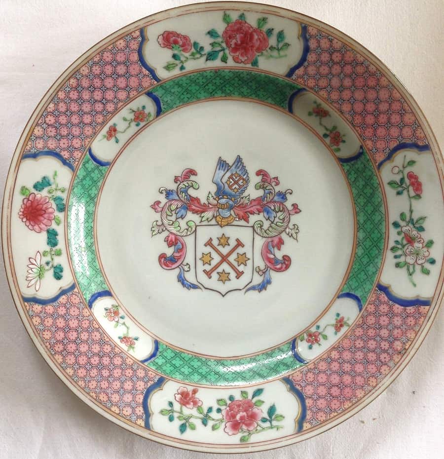 armorial dish Chinese export porcelain