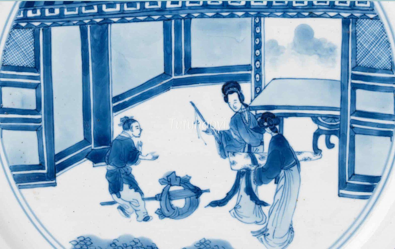 Cui Yingying asking page boy to bring flute and Zither to Scholar Zhang