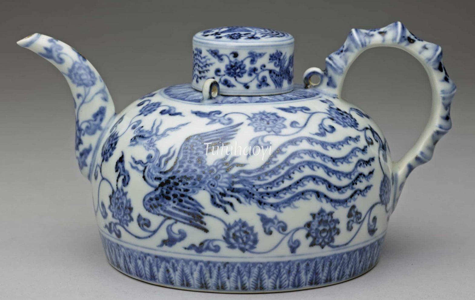Yongle phoenix motif porcelain pot Tutuhaoyi