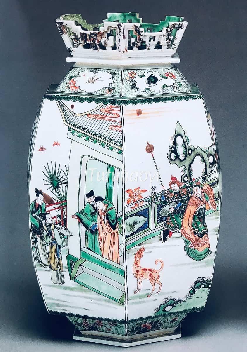 porcelain hexagonal lantern from Kangxi period