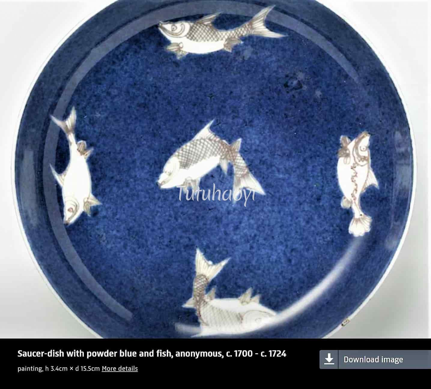 porcelain dish painted with fishes Rijksmuseum, Holland