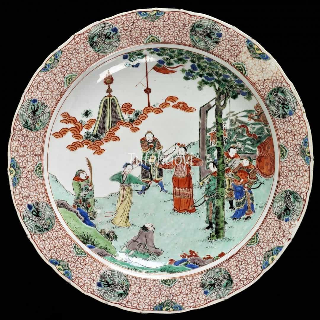 wife of bow maker of Jin Kangxi porcelain plate