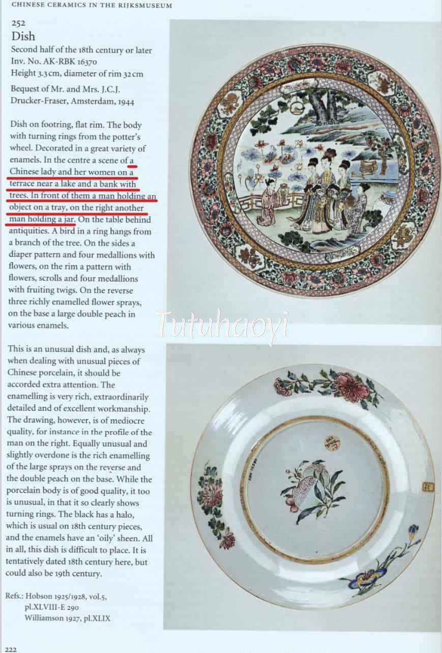 Porcelain dish painted with Lady Yang Rijksmuseum