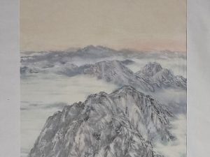 Chinese ink painting mountain peaks Tutuhaoyi