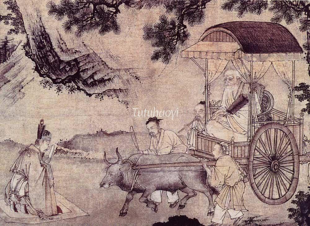 Yinxi welcoming Laozi at Han’gu Pass, hanging scroll