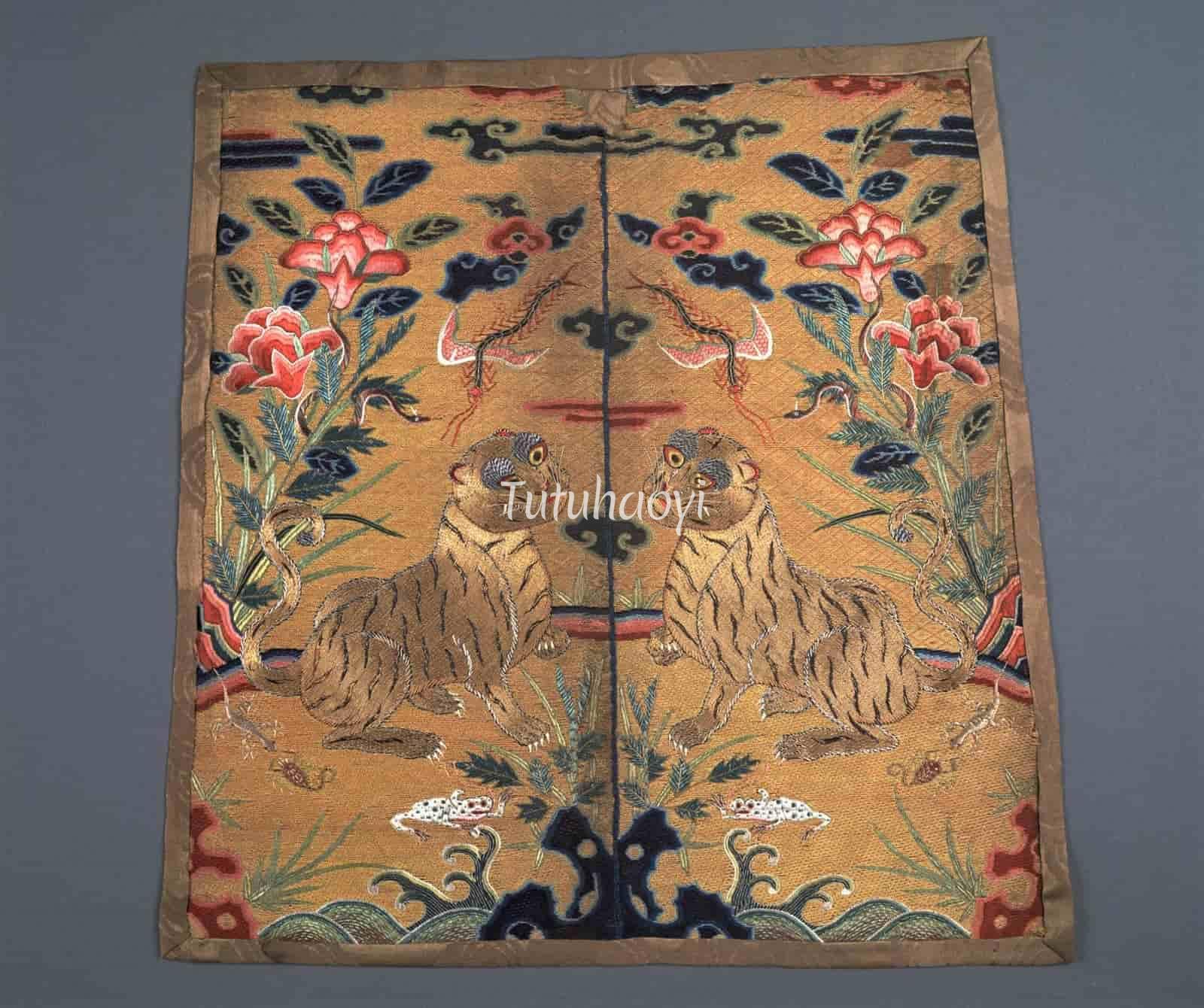 embroidered mandarin square tiger and five poisons
