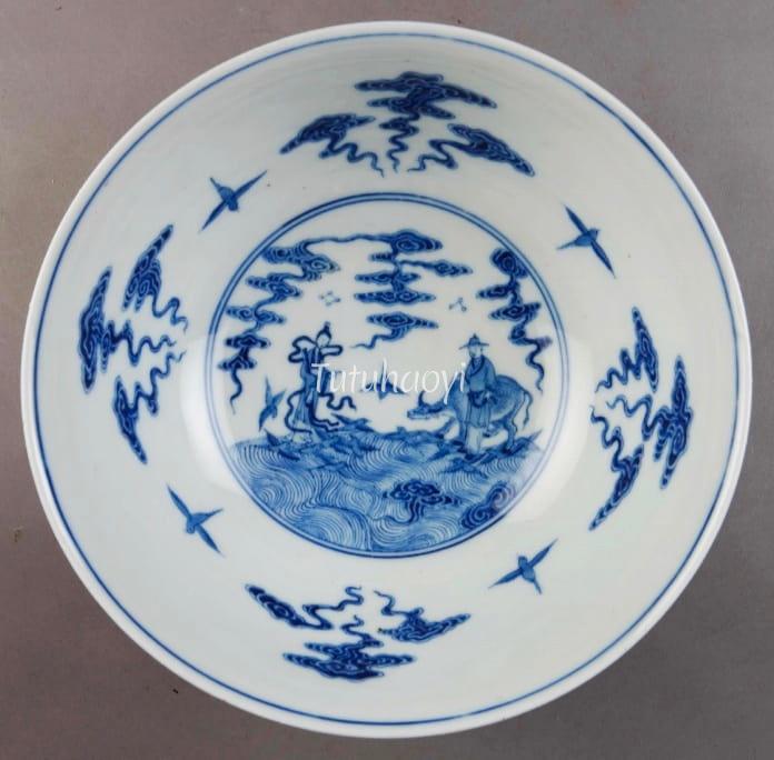 porcelain bowl bearing scene of Weaving Maiden meeting Herd Boy