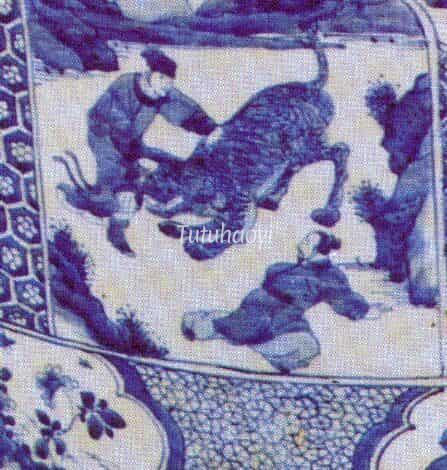 Yang Xiang wrestling against tiger porcelain