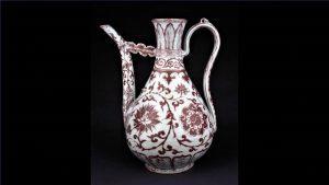 Hongwu porcelain ewer underglaze red Tutuhaoyi