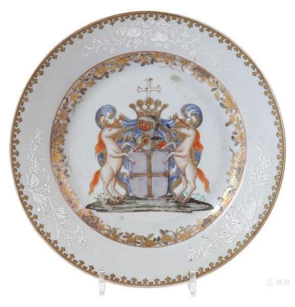 Wu Pei's armorial porcelain dish