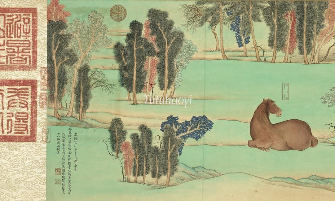 故宮博物院　金画　八駿圖(Eight Horses) 馬晉八駿圖| Ma Jin, Eight Horses | Fine Chinese Paintings